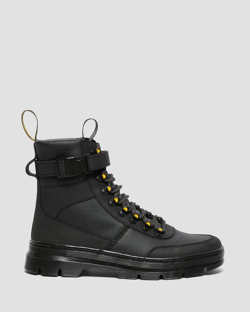 Black Women's Dr Martens Combs Tech Coated Canvas Ankle Boots | CA 51FDN